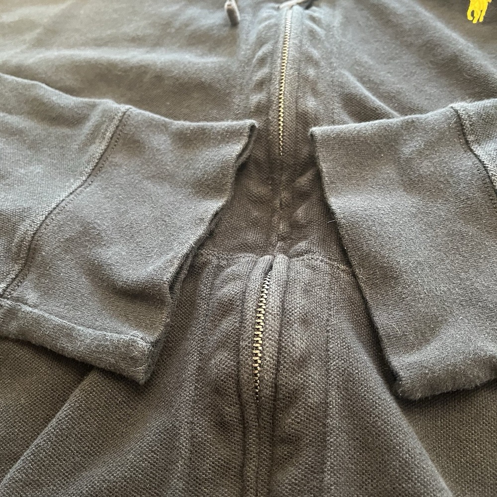 Vintage Polo Ralph Lauren Hoodie Mens XL Black Full Zip Cotton‎ Pony Conmar Zip - Picture 4 of 12